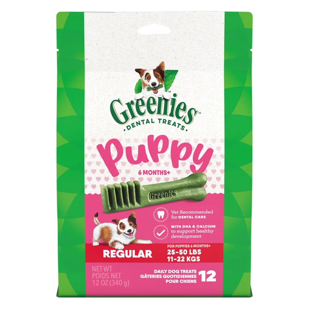 Greenies Puppy 6 Months+ Original Dental Dog Treats Regular 12 Pieces