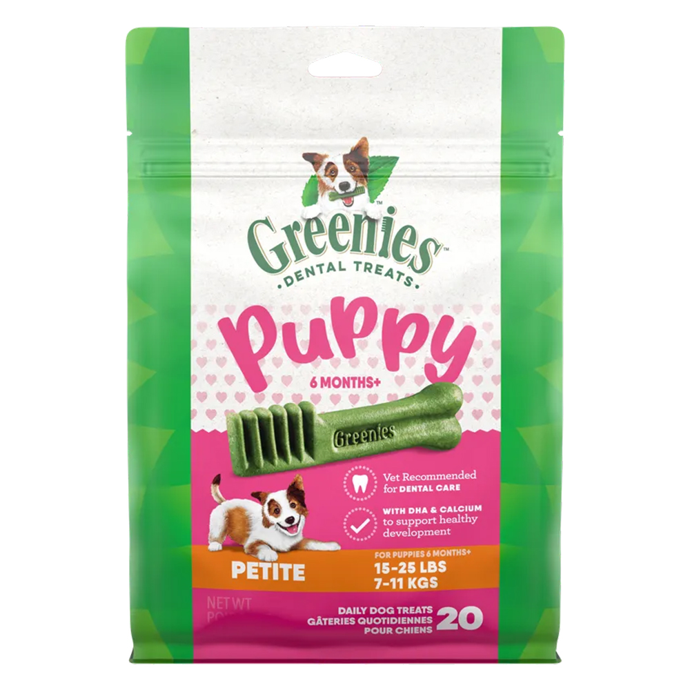 Greenies Puppy 6 Months+ Original Dental Dog Treats Petite 20 Pieces