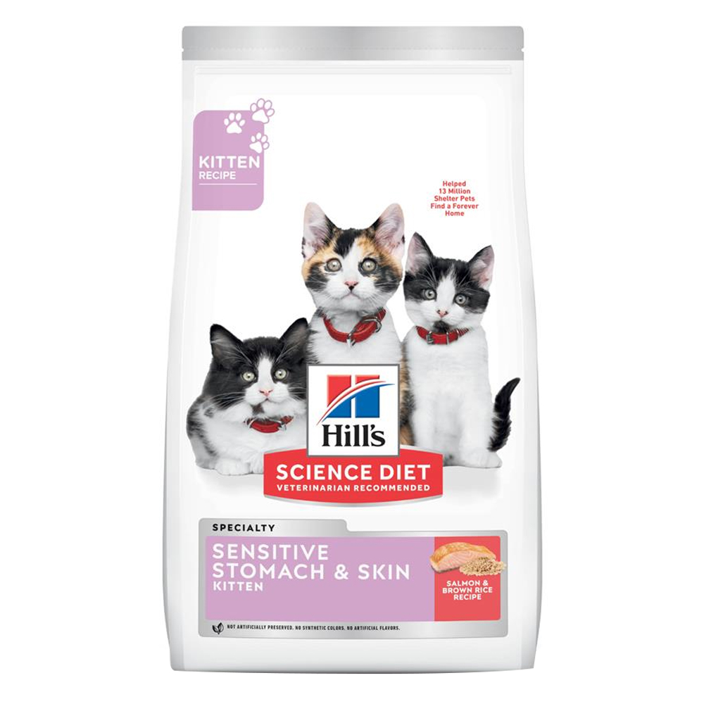 Hill's Science Diet Kitten Sensitive Stomach & Skin Salmon & Brown Rice Dry Cat Food