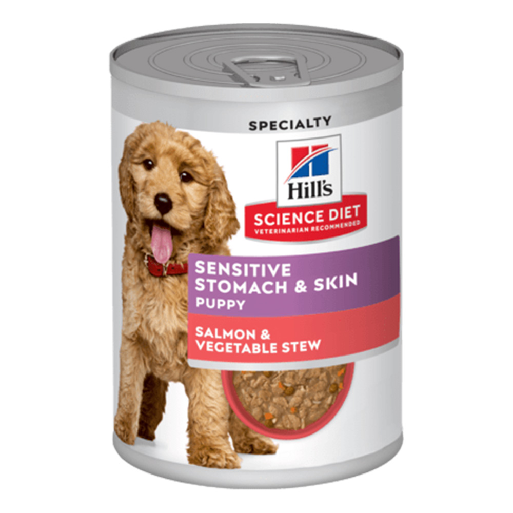 Hill's Science Diet Puppy Sensitive & Skin Salmon & Veg Stew Canned Wet Dog Food