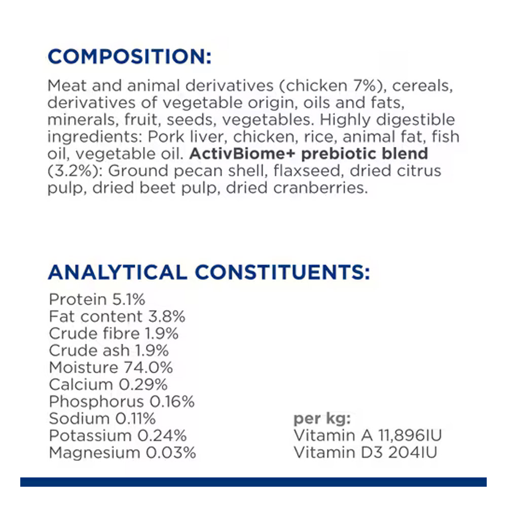 Hill's Prescription Diet Gastrointestinal Biome Digestive/Fibre Care with Chicken Wet Dog Food 370gm