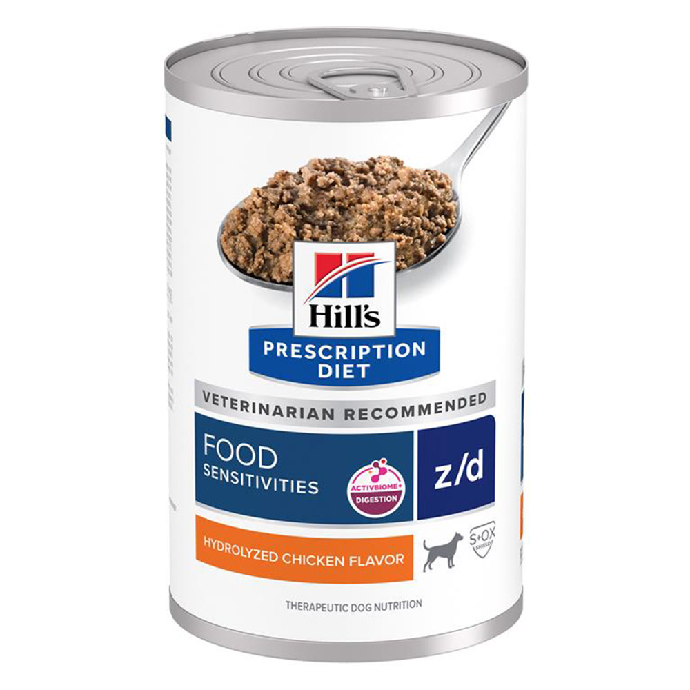 Hill's Prescription Diet Z/D Food Sensitivities Hydrolyzed Chicken Flavor Wet Canned Dog Food 370gm 12 Cans