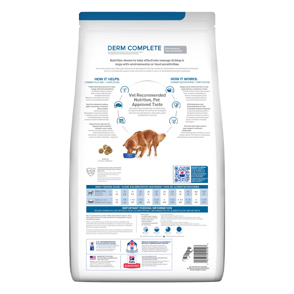 Hill's Prescription Diet Derm Complete Environmental/Food Sensitivities Rice & Egg Recipe Dry Dog Food