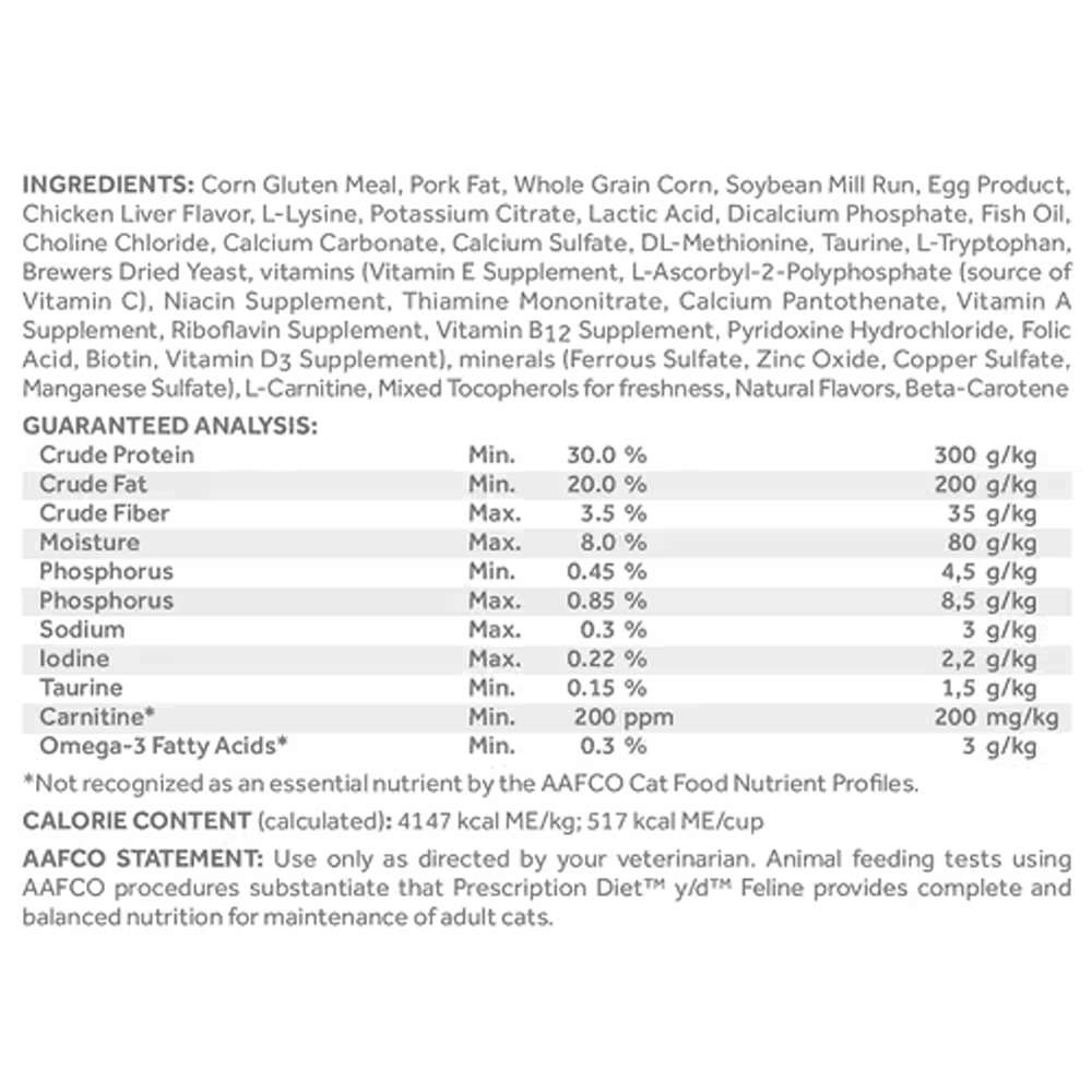 Hill's Prescription Diet y/d Thyroid Care Chicken Flavour Dry Cat Food