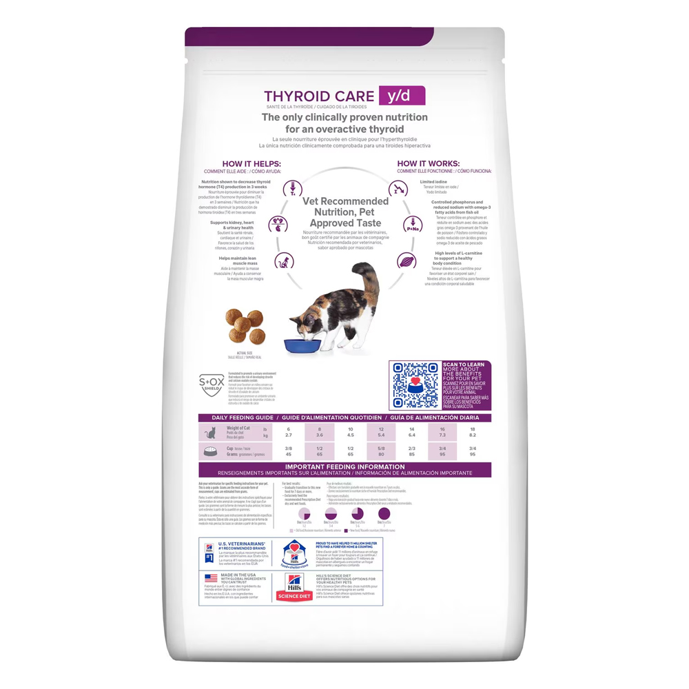 Hill's Prescription Diet y/d Thyroid Care Chicken Flavour Dry Cat Food