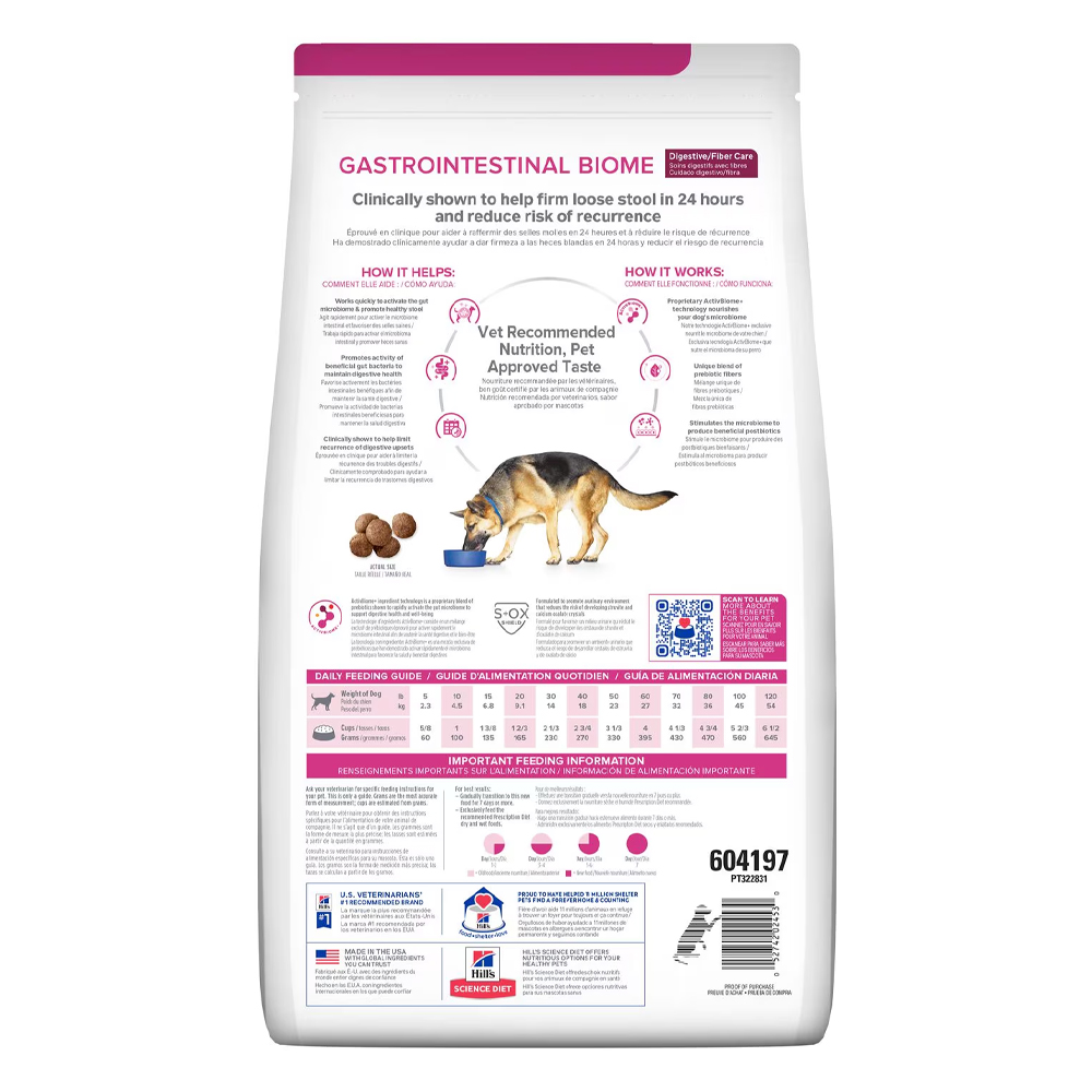 Hill's Prescription Diet Gastrointestinal Biome Digestive/Fibre Care with Chicken Dry Dog Food