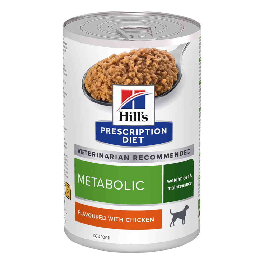 Hill's Prescription Diet Metabolic Weight Loss & Maintenance Flavoured With Chicken Wet Dog Food 370gm 12 Cans