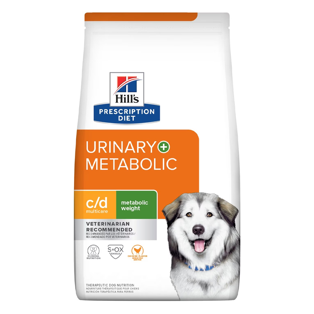 Hill's Prescription Diet C/D Multicare Urinary + Metabolic Weight Chicken Flavour Dry Dog Food  3.85 Kg