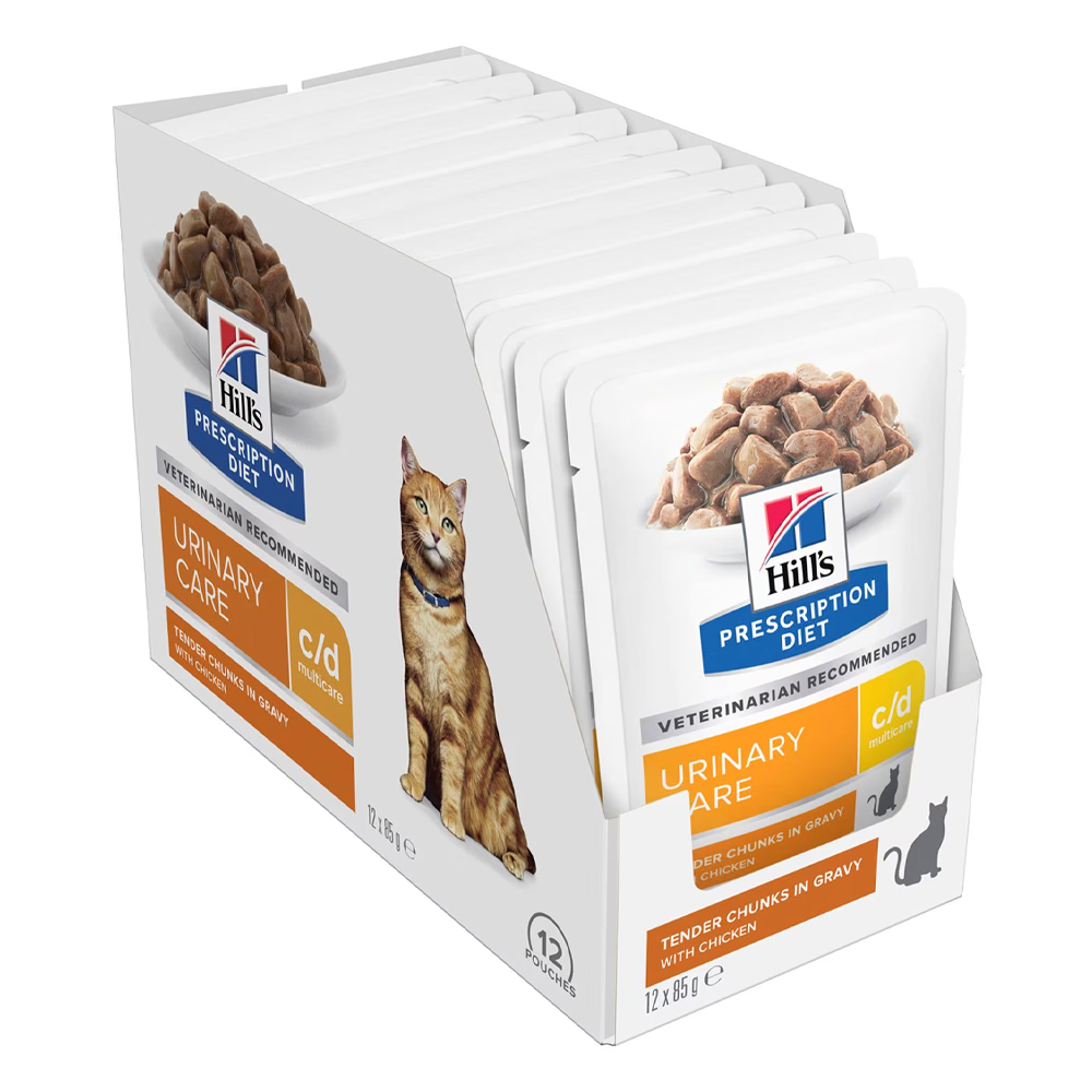 Hill's Prescription Diet c/d Multicare Urinary Care Tender Chunks in Gravy with Chicken Wet Cat Food 85gm