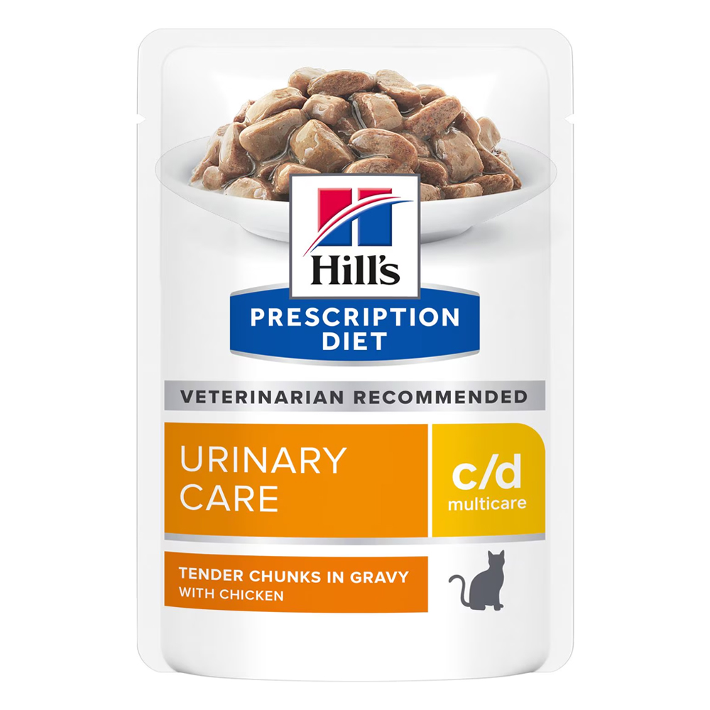 Hill's Prescription Diet C/D Multicare Urinary Care Tender Chunks In Gravy With Chicken Wet Cat Food 85gm 12 Pouches