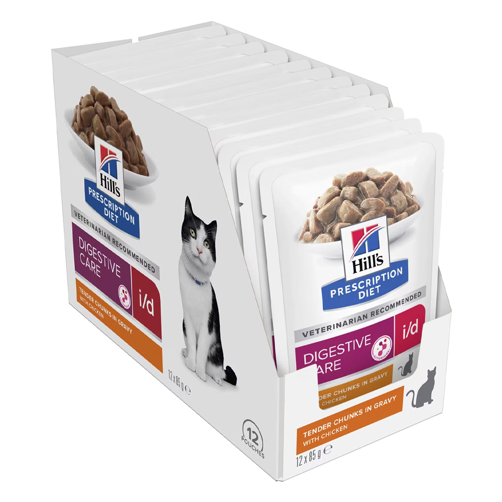 Hill's Prescription Diet i/d Digestive Care Tender Chunks in Gravy with Chicken Wet Cat Food 85gm