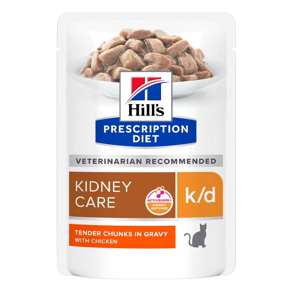 Hill's Prescription Diet K/D Kidney Care Tender Chunks In Gravy With Chicken Wet Cat Food 85gm 12 Pouches