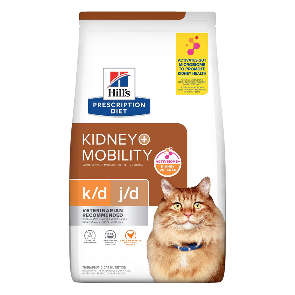 Hill's Prescription Diet K/D Kidney + J/D Mobility Chicken Flavour Dry Cat Food  2.88 Kg