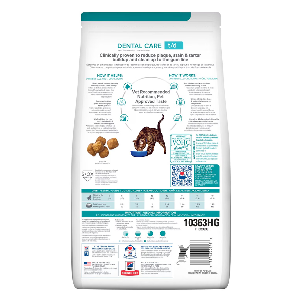 Hill's Prescription Diet t/d Dental Care Chicken Flavour Dry Cat Food