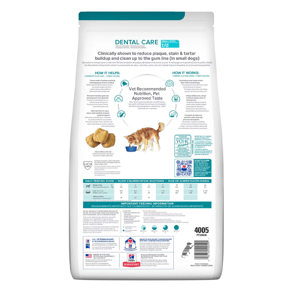 Hill's Prescription Diet t/d Dental Care Small Bites Chicken Flavour Dry Dog Food