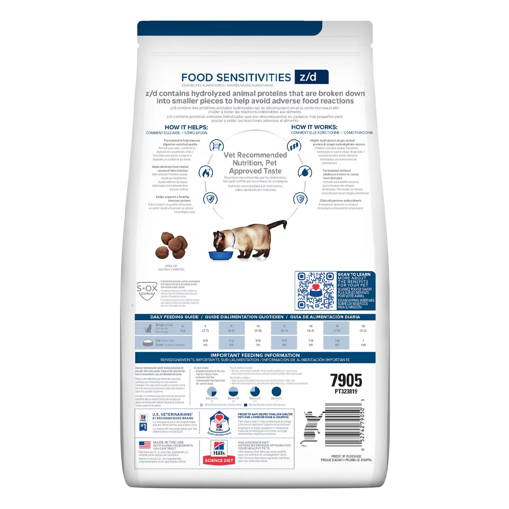 Hill's Prescription Diet z/d Food Sensitivities Original Flavour Dry Cat Food