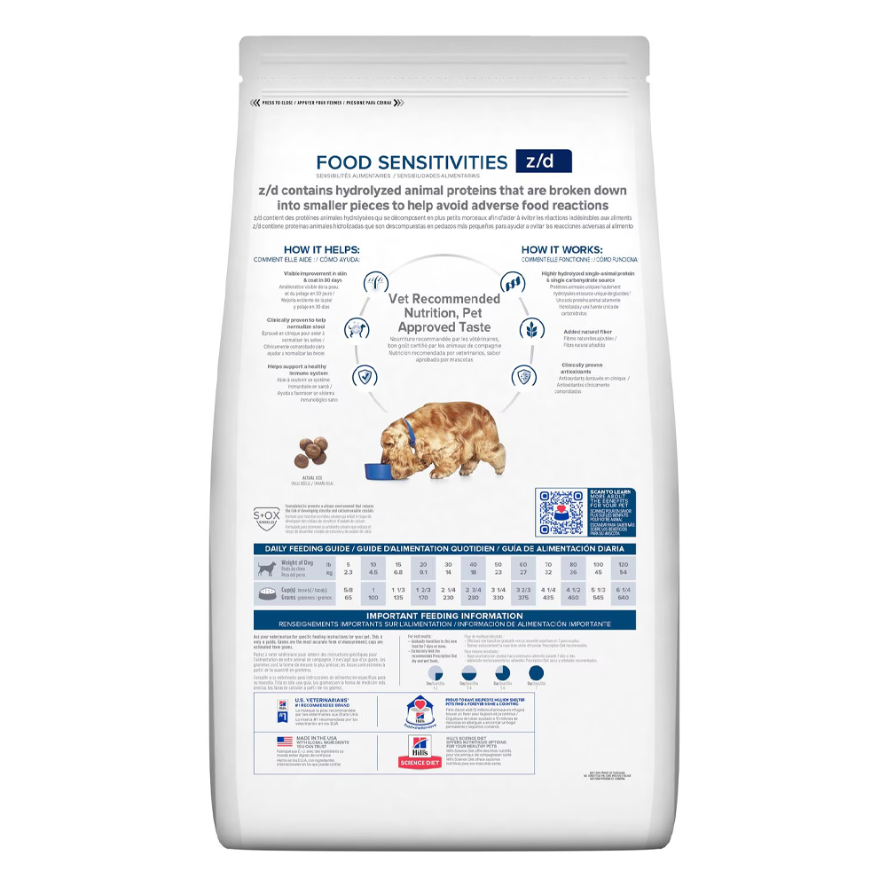 Hill's Prescription Diet z/d Food Sensitivities Original Flavour Dry Dog Food