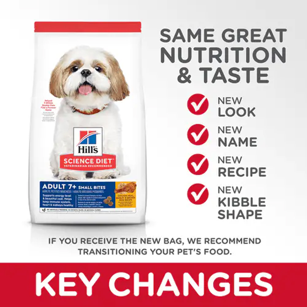 Hill's Science Diet Adult 7+ Small Bites Chicken Meal, Barley & Rice Recipe Dry Dog Food