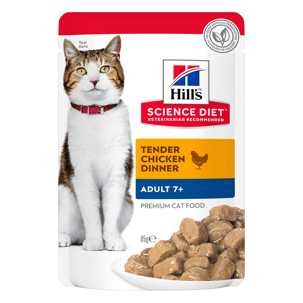 Hill's Science Diet Adult 7+ Tender Chicken Dinner Wet Cat Food 85gm