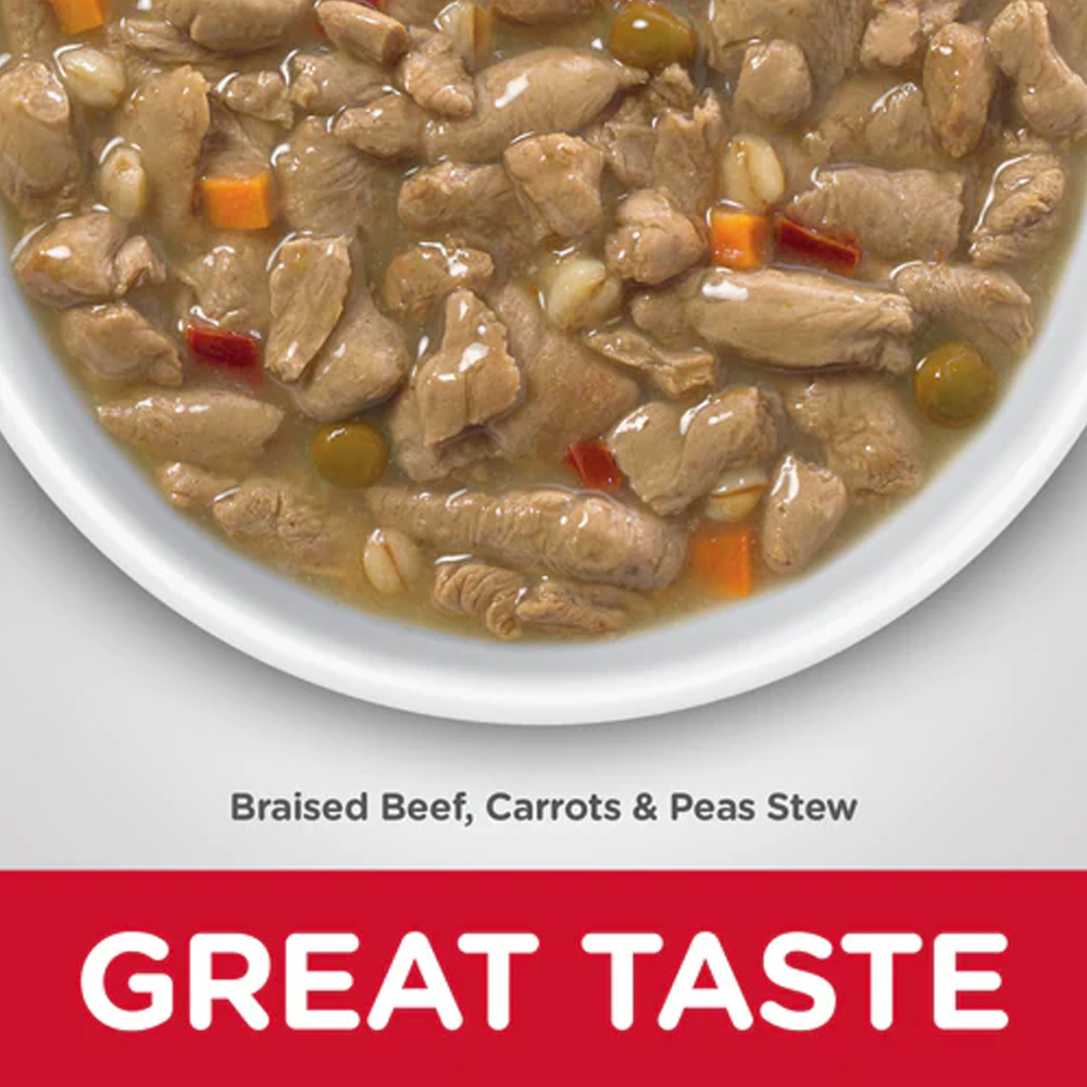 Hill's Science Diet Healthy Cuisine Adult 1-6 Braised Beef, Carrots & Peas Stew Wet Dog Food 354gm