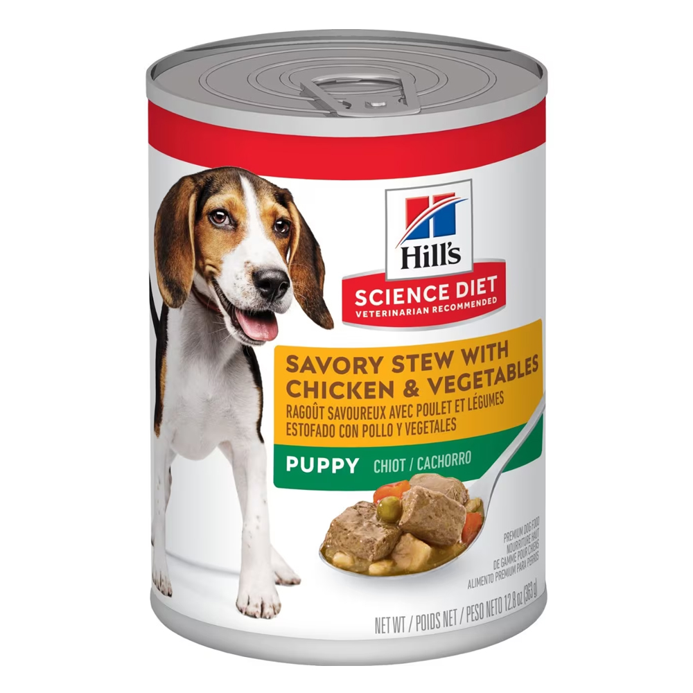 Hill's Science Diet Puppy Savory Stew With Chicken & Vegetable Wet Dog Food 363gm 12 Cans