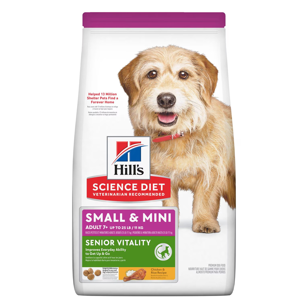 Hill's Science Diet Senior Vitality Small & Mini Adult 7+ Chicken & Rice Recipe Dry Dog Food