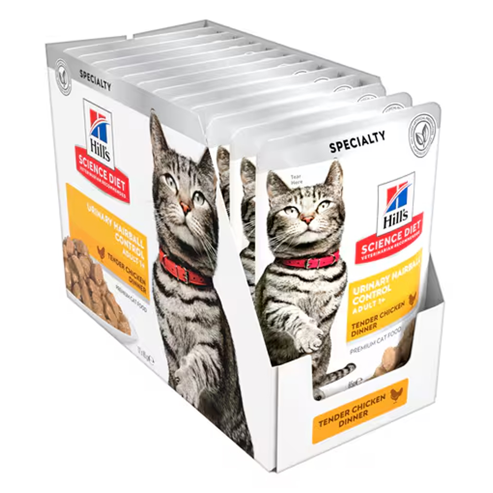 Hill's Science Diet Urinary Hairball Control Adult 1+ Tender Chicken Dinner Recipe Wet Cat Food 85gm
