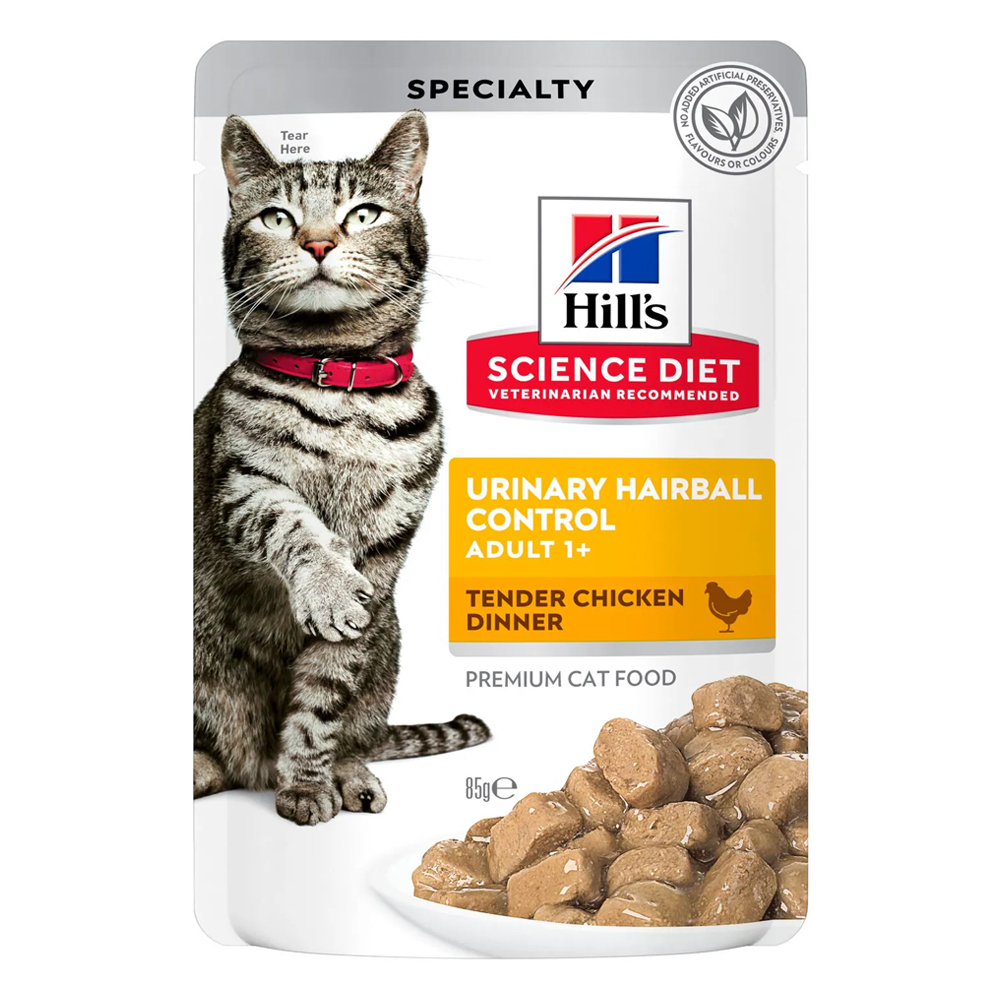 Hill's Science Diet Urinary Hairball Control Adult 1+ Tender Chicken Dinner Recipe Wet Cat Food 85gm