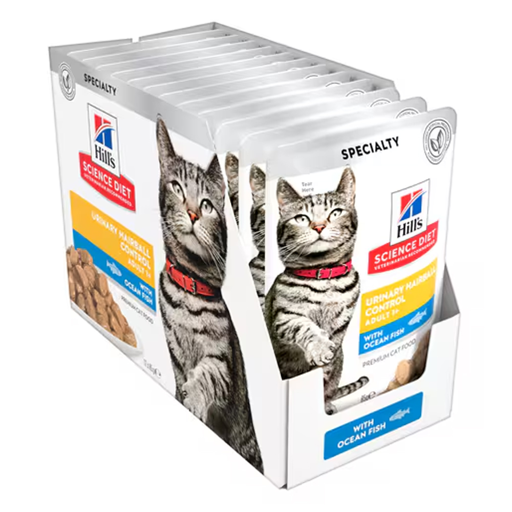 Hill's Science Diet AHill's Science Diet Urinary Hairball Control Adult 1+ with Ocean Fish Wet Cat Food 85gm