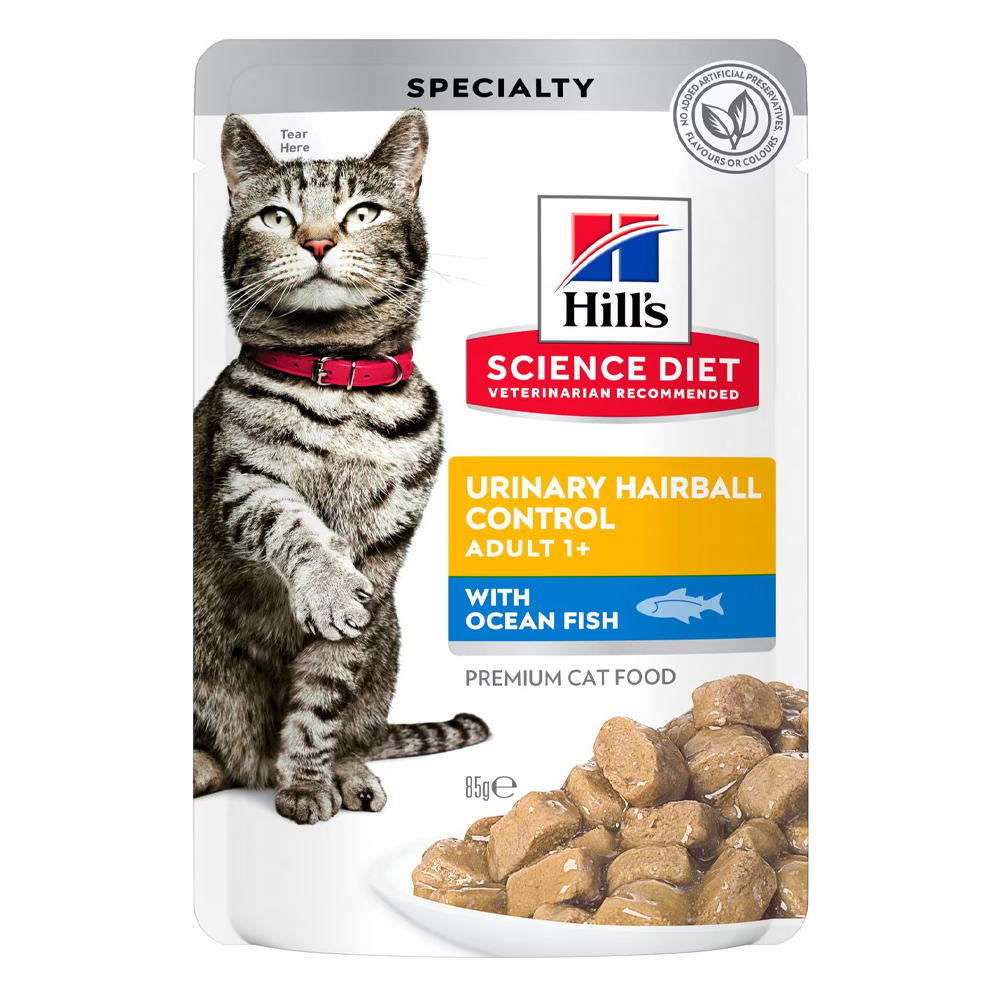 Hill's Science Diet AHill's Science Diet Urinary Hairball Control Adult 1+ with Ocean Fish Wet Cat Food 85gm