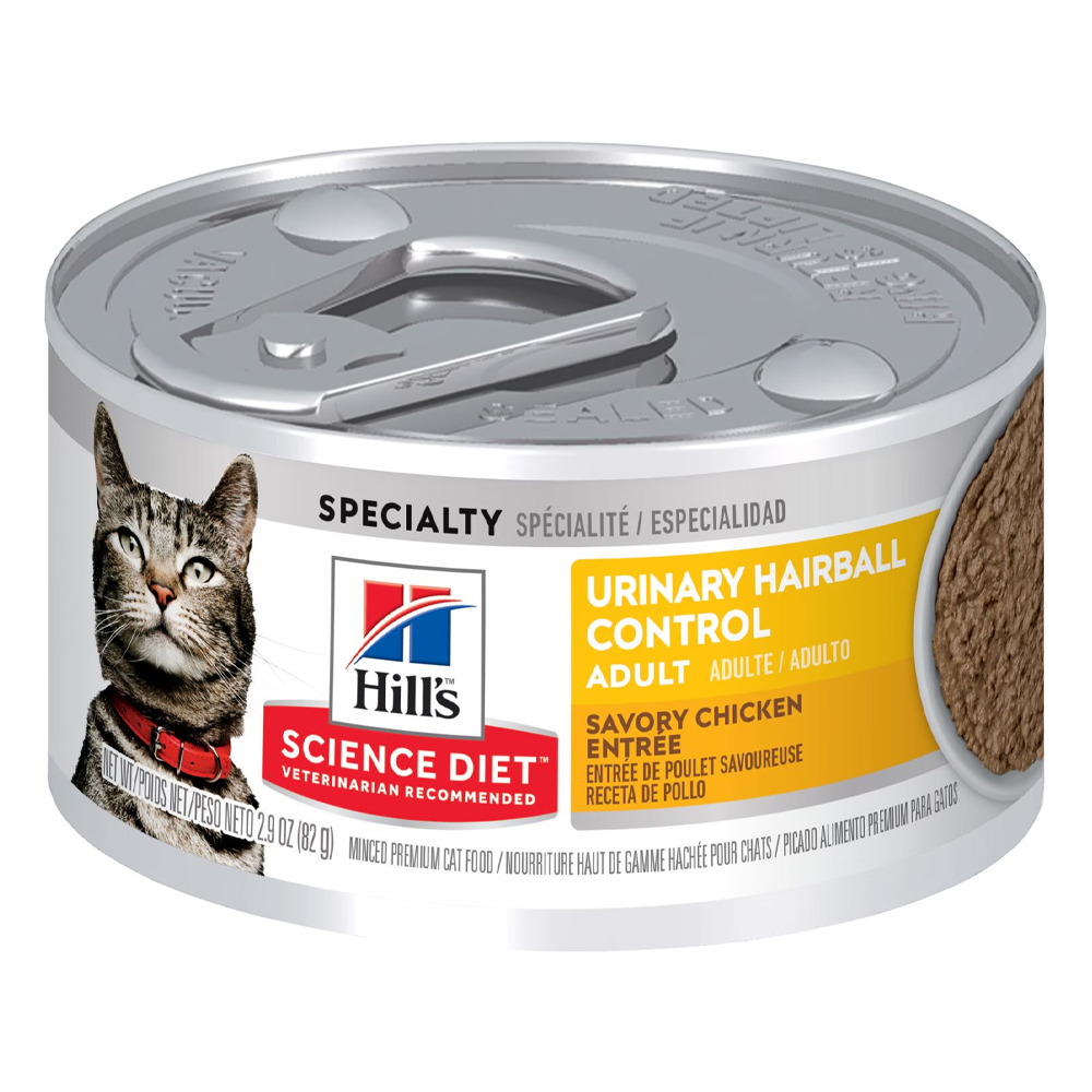Hill's Science Diet Urinary Hairball Control Adult Savory Chicken Entree Wet Cat Food 82gm