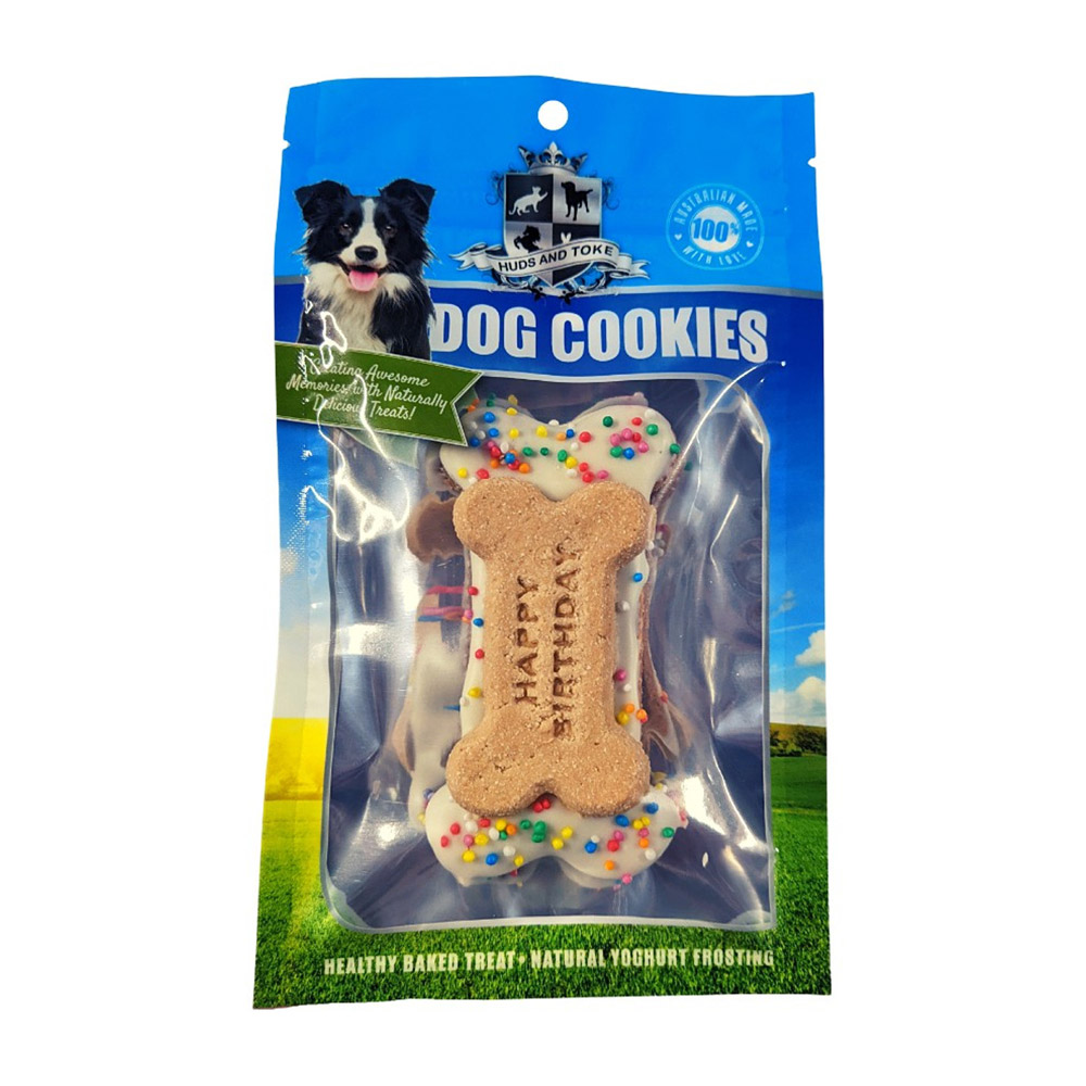 Huds And Toke - Happy Birthday Bone Cookie - Blue 1 Piece