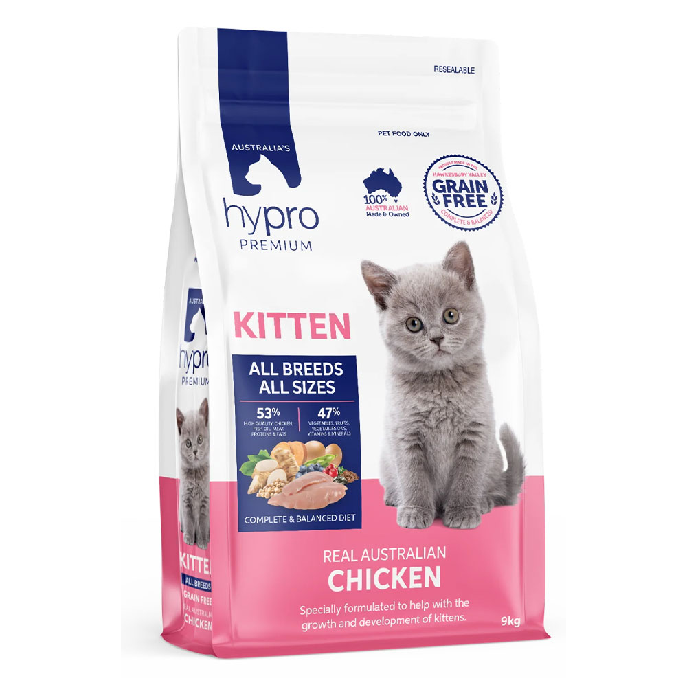Hypro Premium Kitten All Breeds All Sizes Grain Free Chicken Dry Cat Food  9 Kg