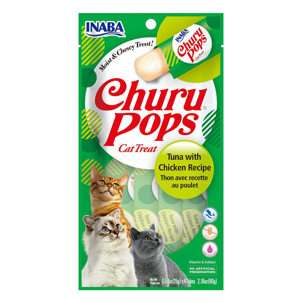Inaba Churu Pops Tuna With Chicken Recipe Cat Treat  4 Tubes