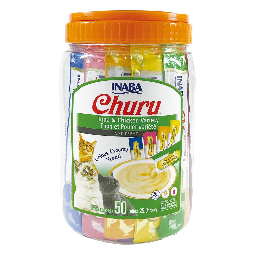 Inaba Churu Tuna & Chicken Variety Packs Cat Treats  50 Tubes