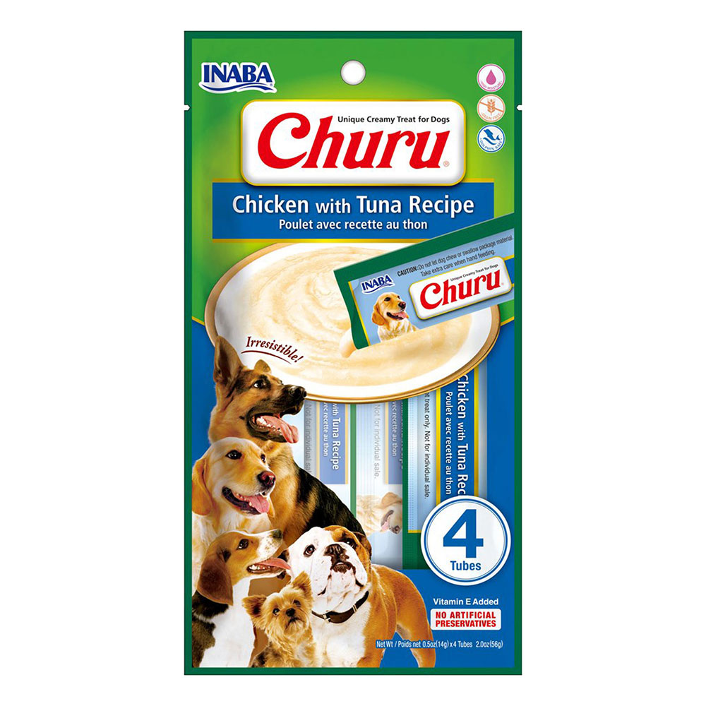 Inaba Churu Chicken With Tuna Recipe Dog Treat  4 Tubes