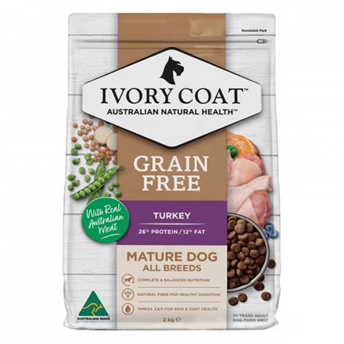 Ivory Coat Grain Free Mature All Breeds Turkey Dry Dog Food