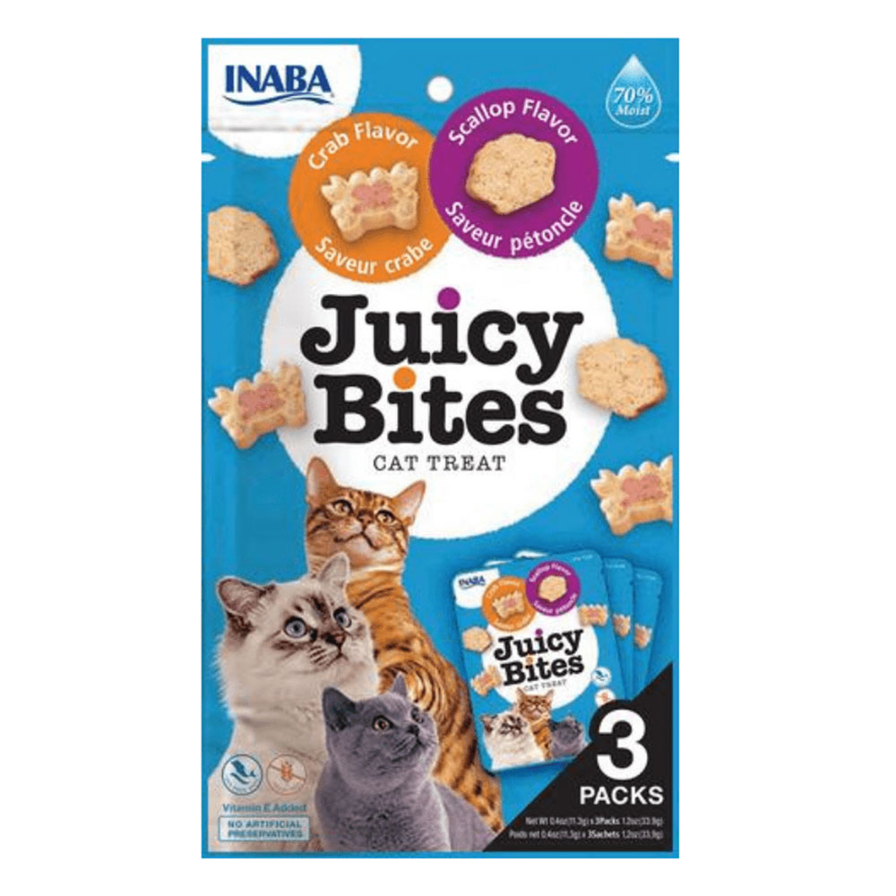 Inaba Juicy Bites Crab And Scallop Flavor Cat Treat  3 Pack