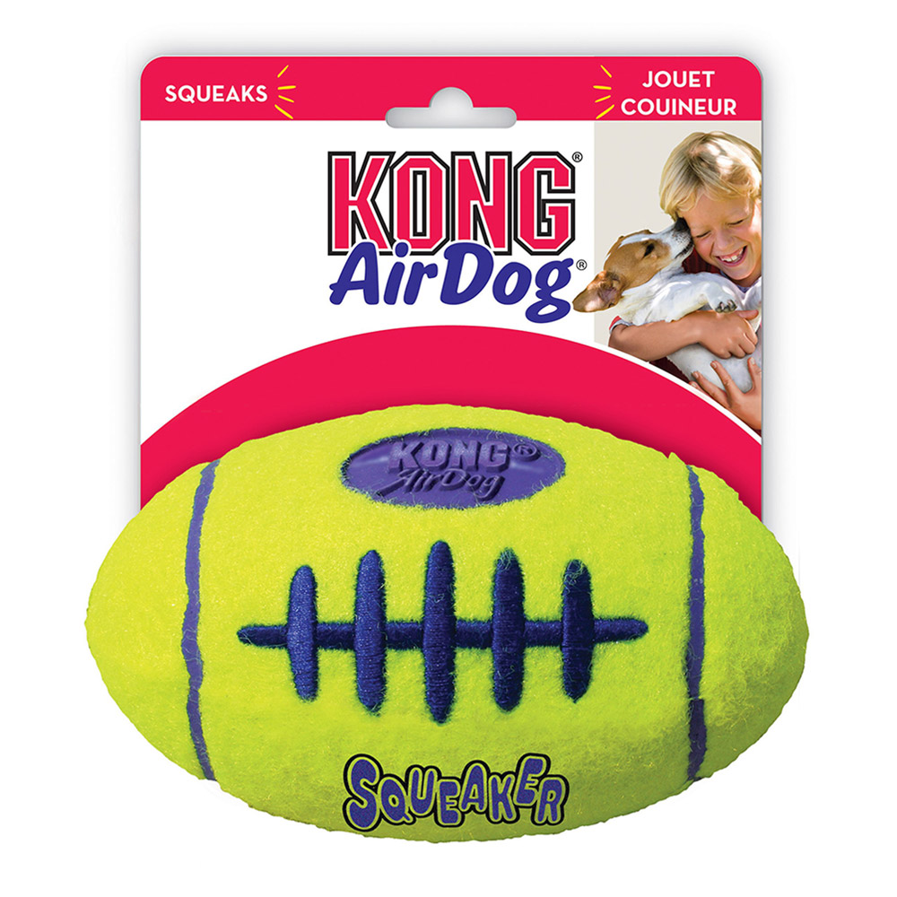Kong Airdog Nonabrasive Felt Squeaker Toy For Dogs - Football 1 X Medium