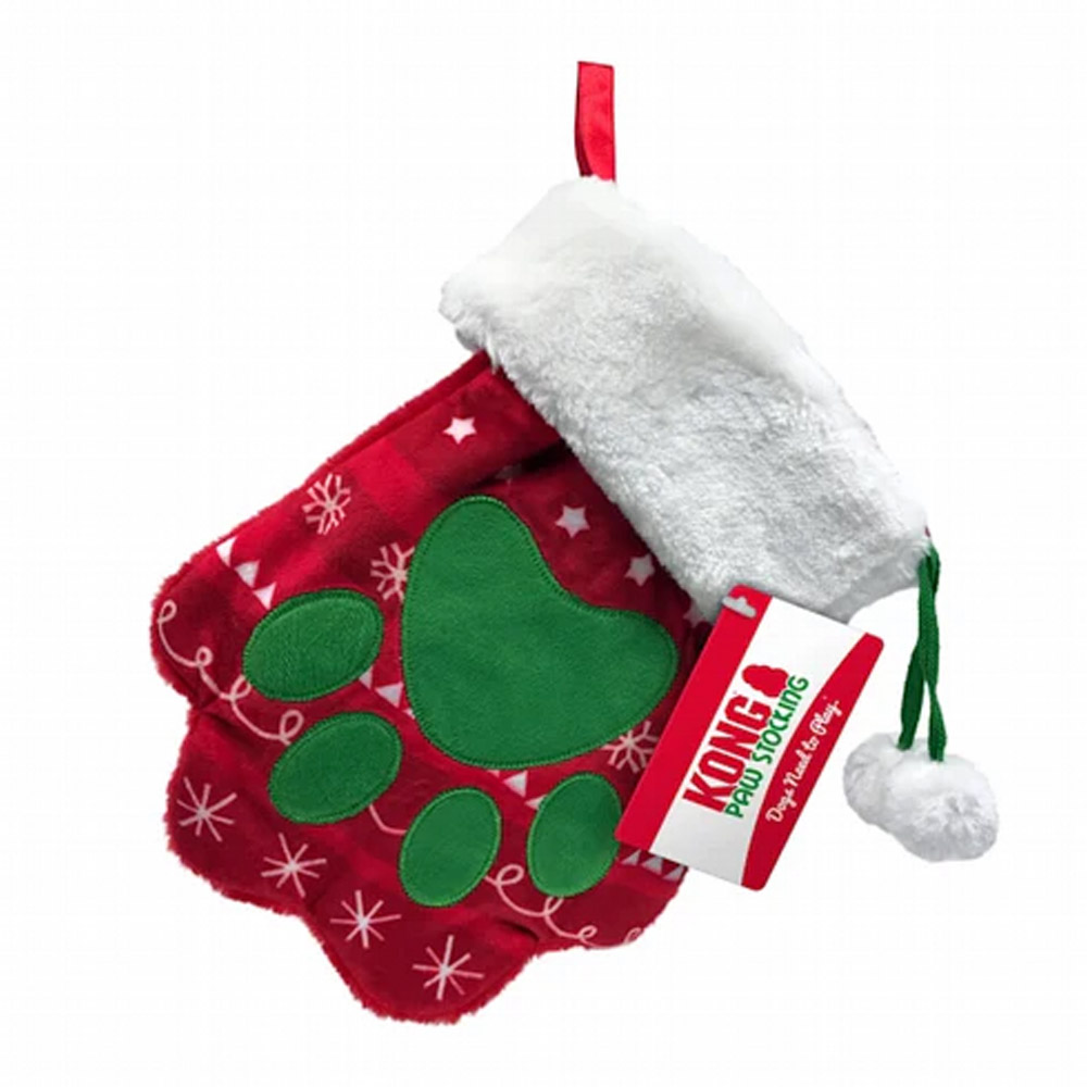 KONG Christmas Holiday Paw Stocking Toy for Dogs for Dog Supplies