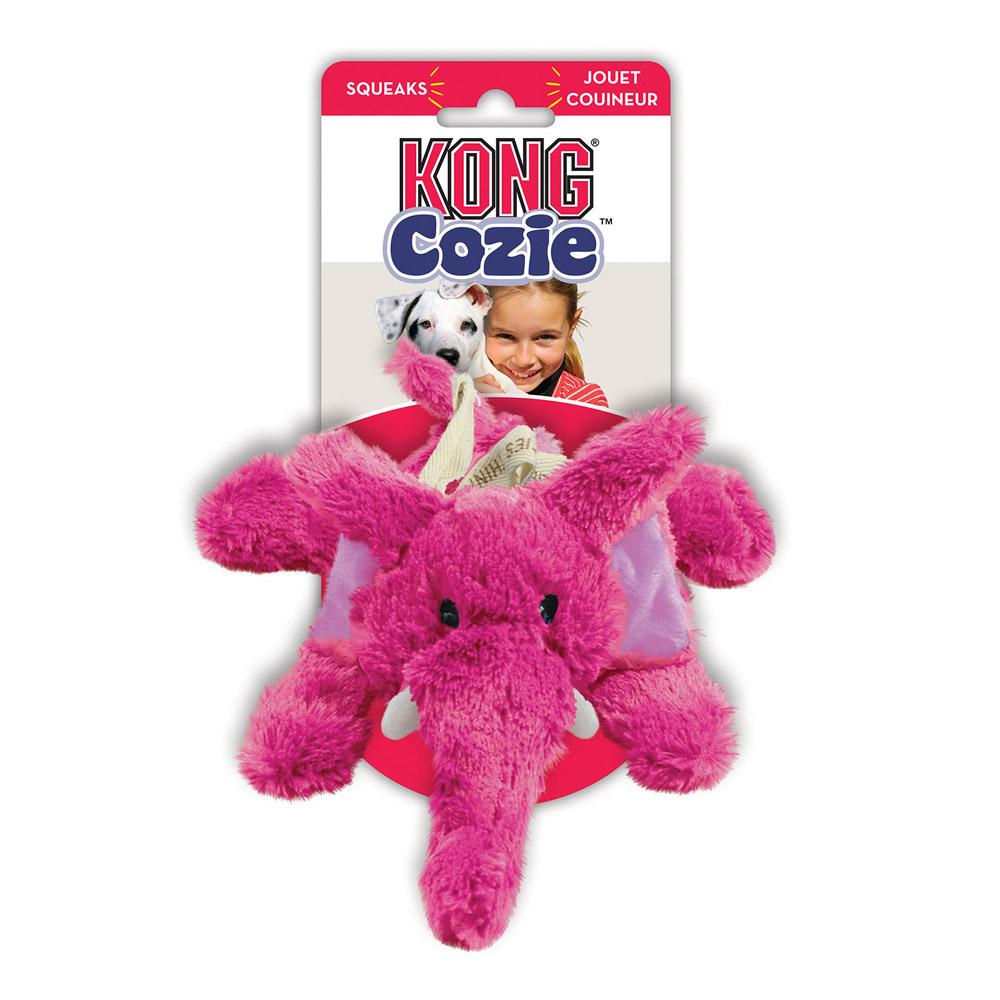 Kong Cozie Plush Squeaker Toy For Dogs - Elmer Elephant 1 X Medium