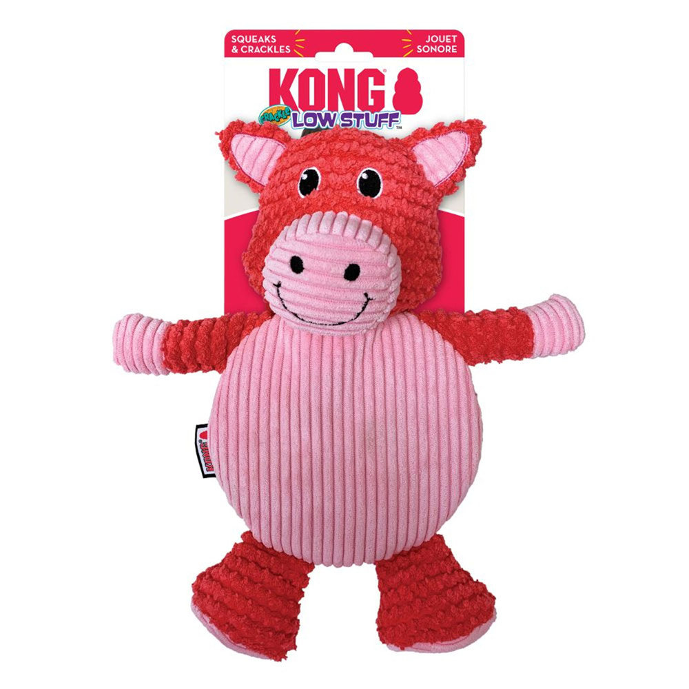 Kong Low Stuff Crackle Tummiez Plush Squeaker Toy For Dogs - Pig 1 X Large