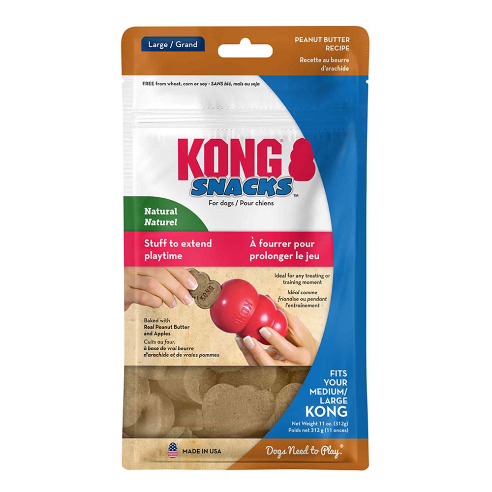 Kong Stuff'N Snacks Peanut Butter Recipe Treats For Dogs Large 312 Gm