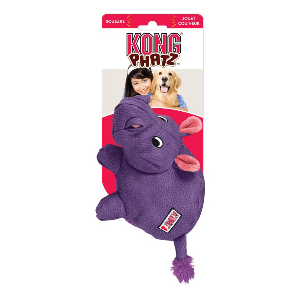 KONG Phatz Squeaker Toy for Dogs - Hippo