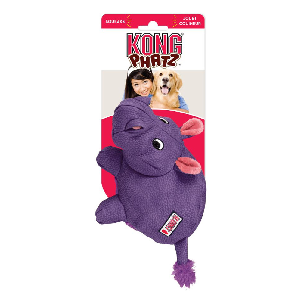 Kong Phatz Squeaker Toy For Dogs - Hippo