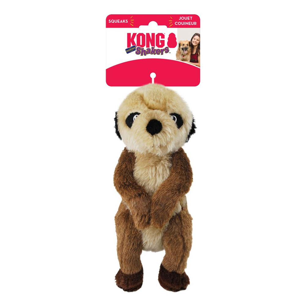 Kong Shakers Passports Rattle Plush Squeaker Toy For Dogs - Meerkat 1 X Medium
