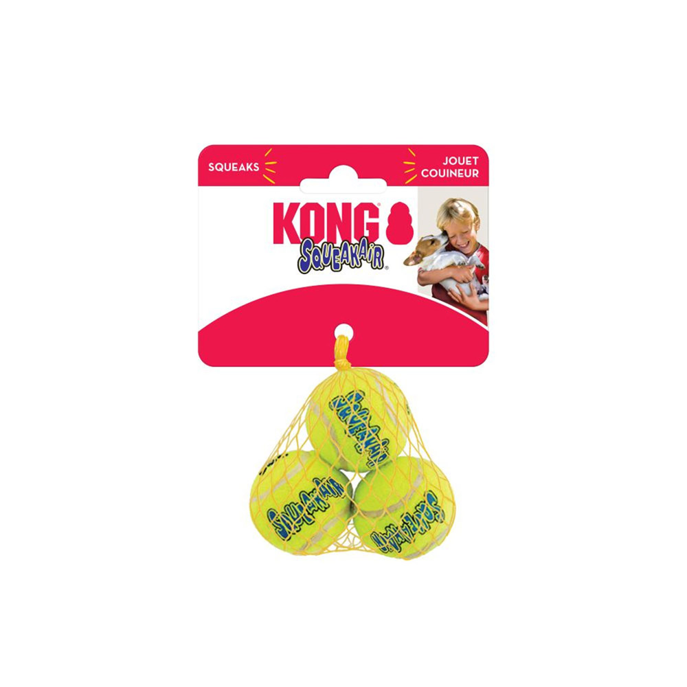 Kong Squeakair Nonabrasive Felt Squeaker Balls Toy For Dogs  3 X Xlarge