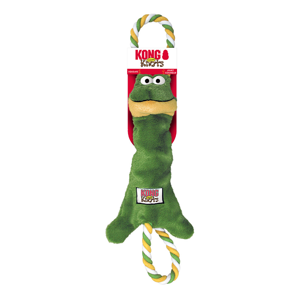 Kong Knots Tugger Squeaker Fetch Toy For Dogs - Frog 1 X Medium/Large