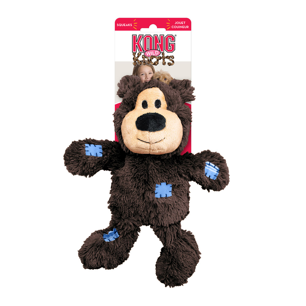 Kong Knots Wild Snuggle Plush Toy For Dogs - Bear 1 X Medium/Large