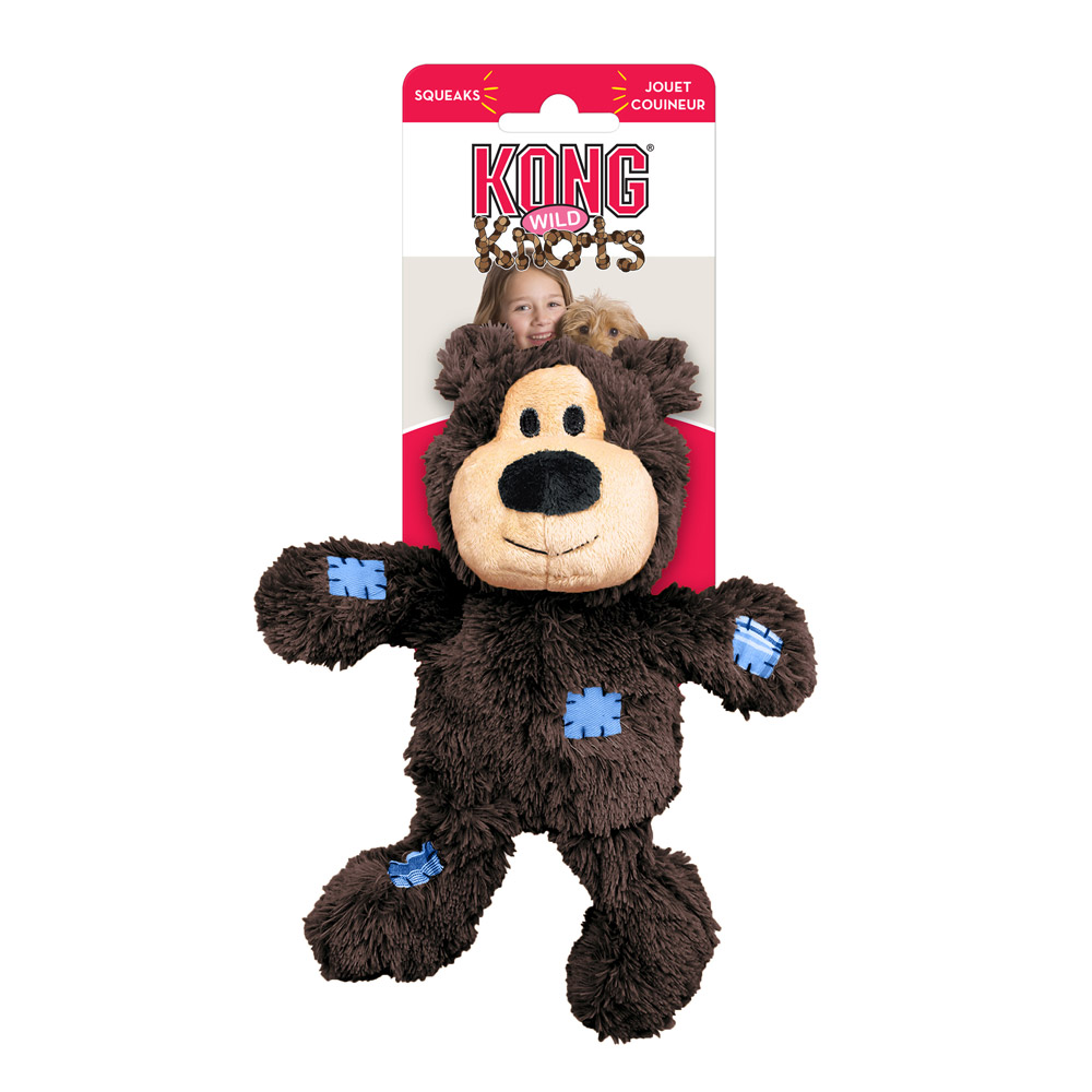 KONG Knots Wild Snuggle Plush Toy for Dogs - Bear